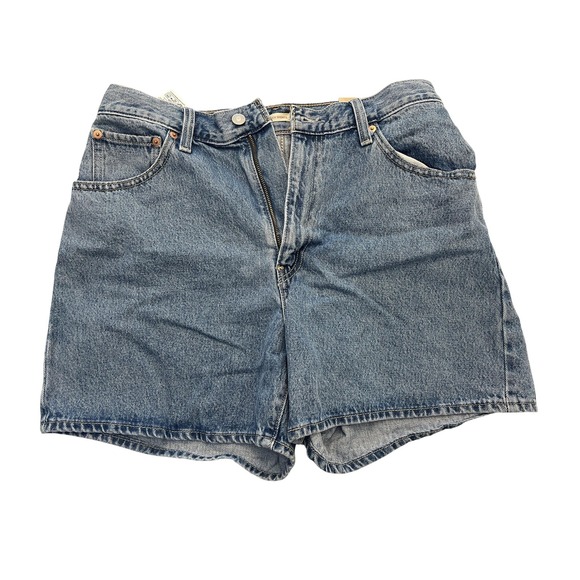 Levis Cinch Jean Shorts Mens 31 Blue Denim Zip Fly 5 Pocket Red Tab Levi Strauss - Picture 1 of 9